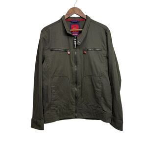 RNT23 Men's Green Casual Military Jacket Large